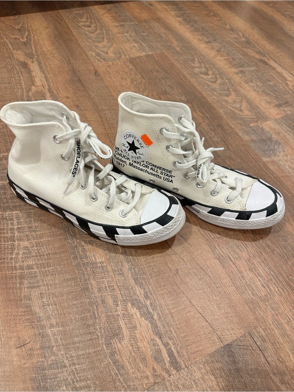 Off White Converse White High-Top Sneakers